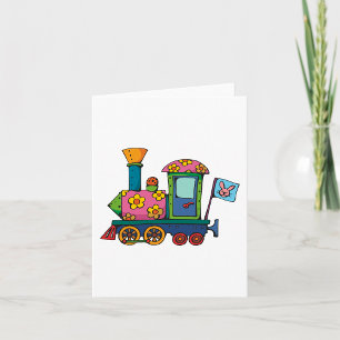 Carte Train de fleurs jouet