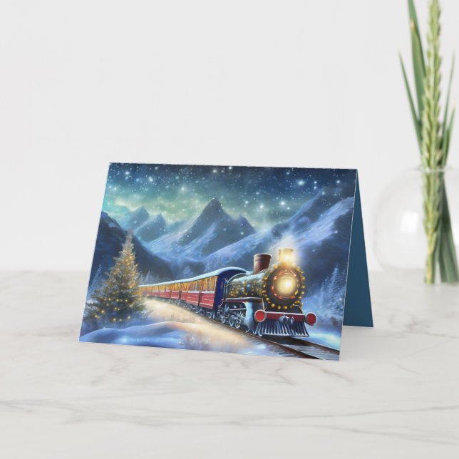 Carte Train de Noël avec photo ajoutée (Devant)