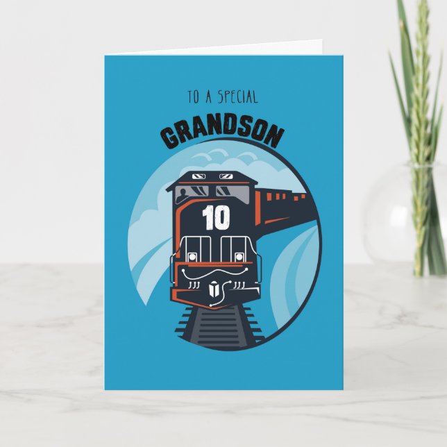 Carte Train du 10e anniversaire de Grandson, Petit garço (Devant)