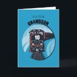 Carte Train du 10e anniversaire de Grandson, Petit garço<br><div class="desc">Les garçons aiment les trains et ce sera une grande surprise pour votre grand-fils de recevoir ce beau train sur son 10e anniversaire. Rappelez-lui une fois de plus combien il est important pour vous pendant qu'il a dix ans, et faites-lui savoir que vous êtes heureux de partager sa journée spéciale...</div>