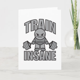 Carte TRAIN INSANE - Cartoon d'entraînement Anime Motiva