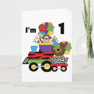 Carte Train Jungle 1er Anniversaire T-shirts et cadeaux