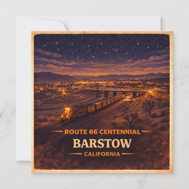Carte Train Lumineux du Désert pour le Centenaire de Bar (Devant)