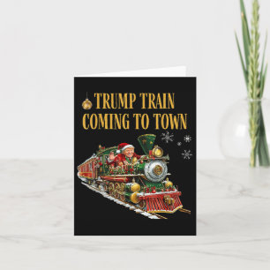 Carte Train Trump Arrive En Ville Noël Drôle Père Noël C