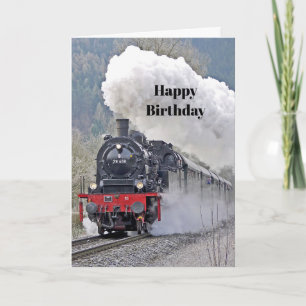 Carte Train vintage vapeur Locomotive photo Anniversaire