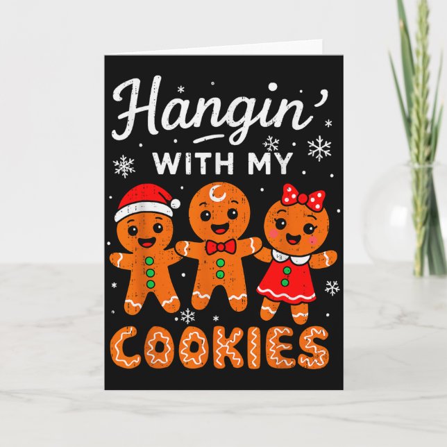 Carte Traîner avec mes biscuits Pain d'épice de Noël Ens (Devant)