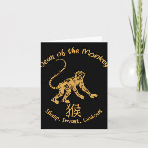 Carte Traits année du singe Zodiaque chinois Nouvel An c
