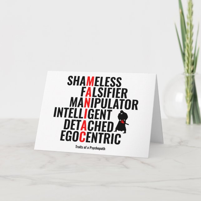 Carte Traits d'un psychopathe (Devant)