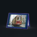 Carte Tramway sur le chemin<br><div class="desc">Joyeux anniversaire,  trains et carte de transport conçus pour les garçons et les vélos,  idéal pour les papas,  les fils,  les oncles,  et toute personne qui aime les roues.</div>