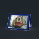 Carte Tramway sur le chemin<br><div class="desc">Joyeux anniversaire,  trains et carte de transport conçus pour les garçons et les vélos,  idéal pour les papas,  les fils,  les oncles,  et toute personne qui aime les roues.</div>