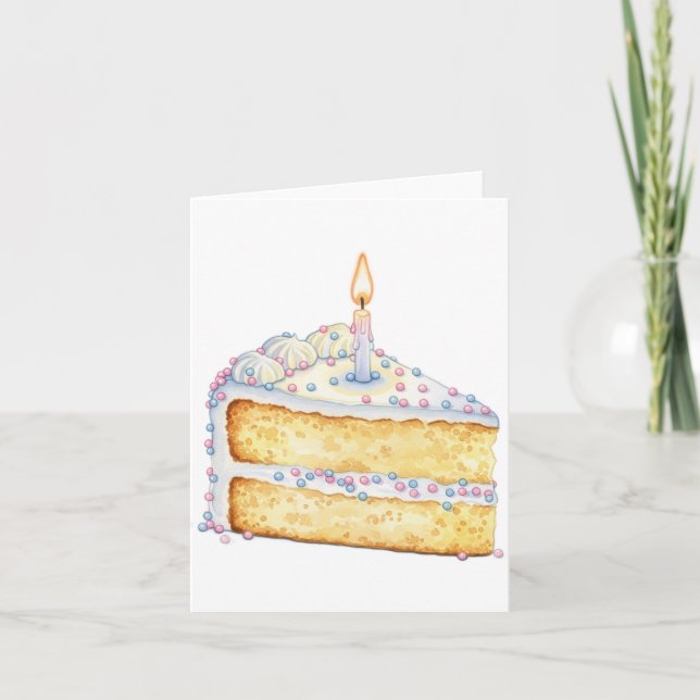 Carte tranche de gâteau d'anniversaire (intérieur  (Devant)