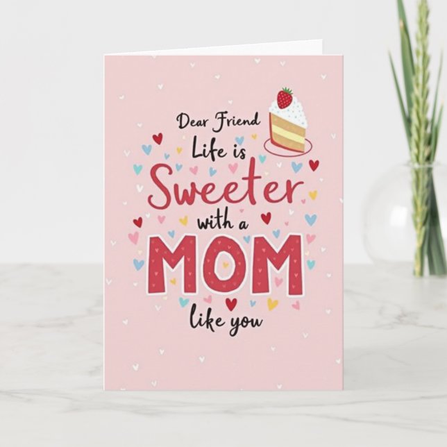 Carte Tranche de gâteau pour la plus douce des mamans (Devant)