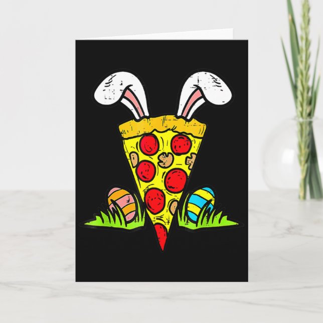 Carte Tranche de pizza de Pâques Oreilles de lapin Snack (Devant)