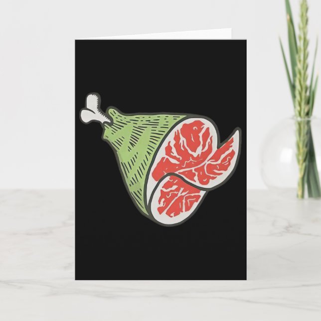 Carte Tranches de jambon dessin animé drôle _1 (Devant)