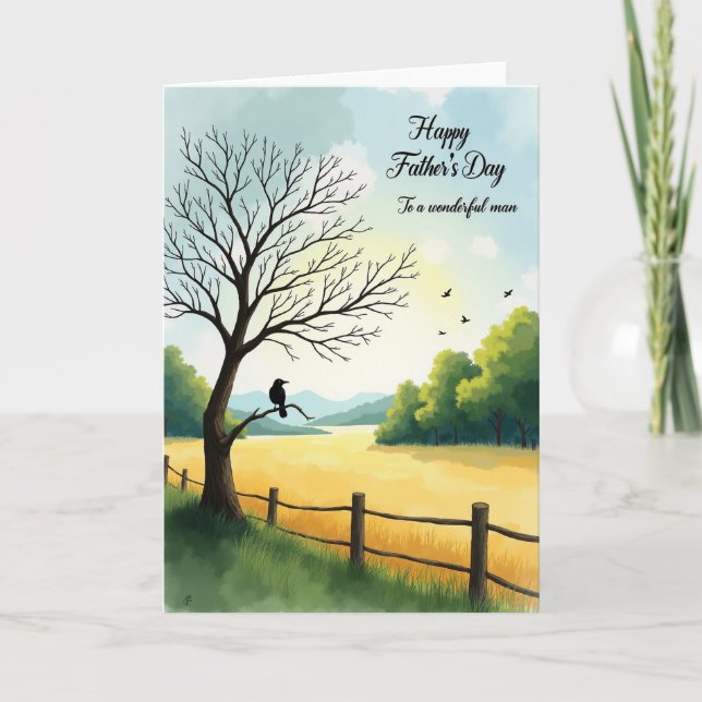 Carte Tranquil Dads Day Meadow Card (Devant)