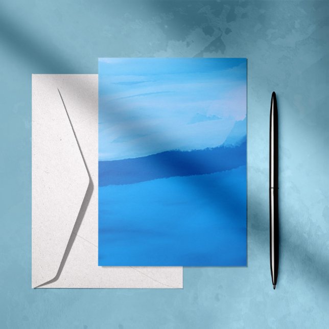 Carte Tranquillité aquarelle bleue (Créateur téléchargé)