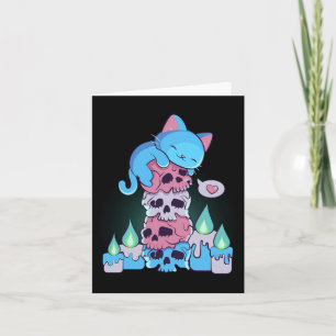 Carte Transgenre esthétique Kawaii Chat Sur Les Crânes S