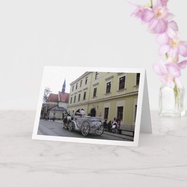 Carte Transport de chevaux à Cracovie, Pologne (Orchidée)