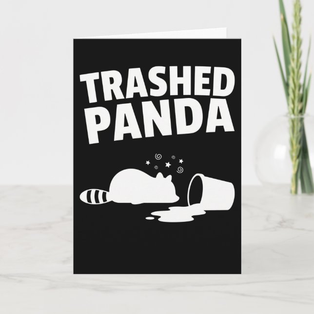 Carte Trashed Panda Funny Drunk Racoon (Devant)