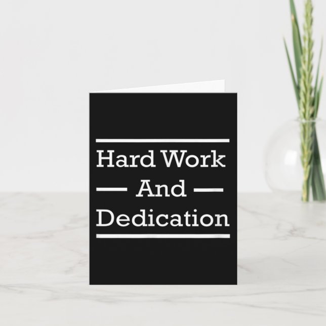 Carte Travail acharné et motivation par le dévouement  (Devant)