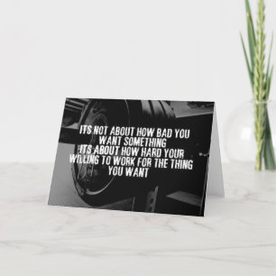 Carte TRAVAIL DUR - Exercice de musculation Motivation