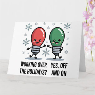 Carte Travail pendant les vacances de Noël Blague drôle 