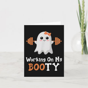 Carte Travailler Mon Gros Boo-Ty Funny Halloween Gym Gho