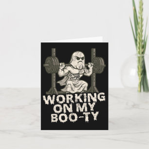Carte Travailler Sur Mon Boo-ty Funny Halloween Ghos Mus
