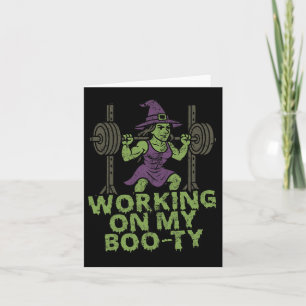 Carte Travailler Sur Mon Boo-ty Funny Halloween Muscular
