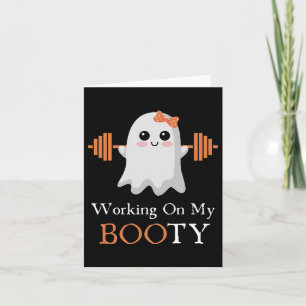 Carte Travailler Sur Mon Gros Boo ty Funny Halloween Gym