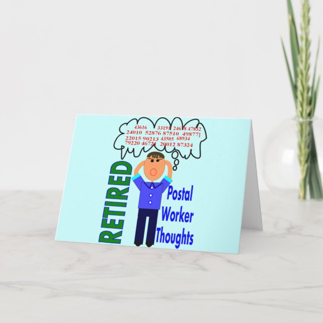 Carte Travailleur de la poste à la retraite "Réflexions" (Devant)