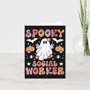 Carte Travailleur social éffrayant Halloween meilleurs t