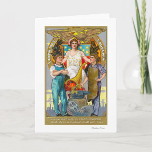 Carte Travailleurs de souvenir de Fête du travail avec