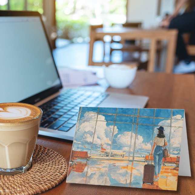 Carte Travel Birthday Airplane Airport Runway Aviation (Créateur téléchargé)