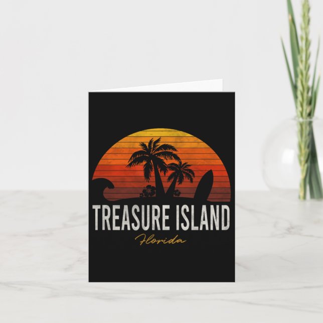 Carte Treasure Island Beach Floride Fl Palms Vacation Su (Devant)