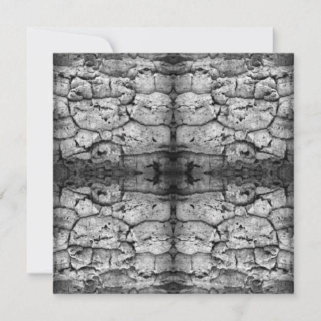 Carte Tree Bark Black And White Photo Closeup Pattern    (Devant)
