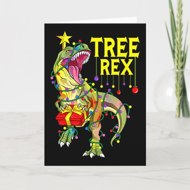 Carte Tree Rex! Drôle de Noël Paléontologue  (Devant)