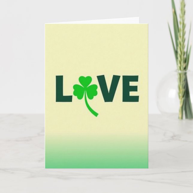 Carte Trèfle d'Amour Vert (Devant)