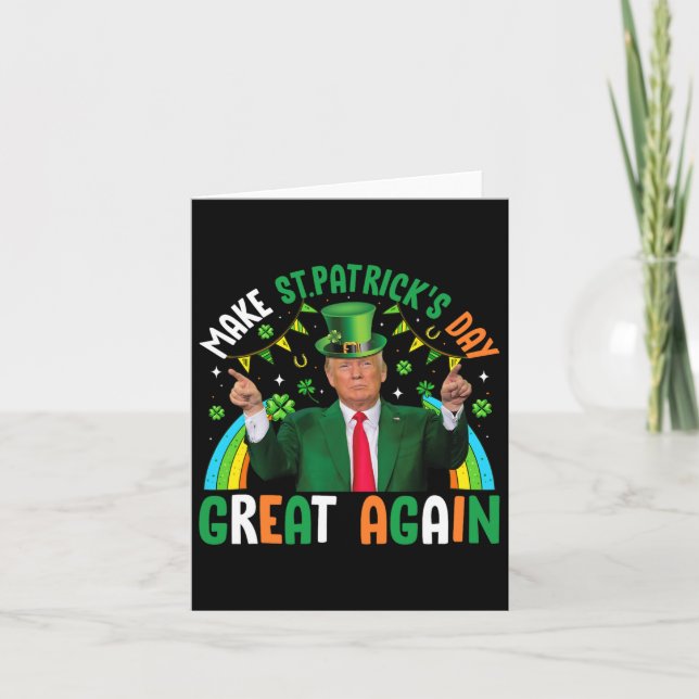 Carte Trèfle de Trump drôle fait la Saint-Patrick grande (Devant)