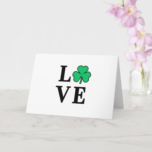 Carte Trèfle d'Irlande Minimal Tout Usage AMOUR (Orchidée)