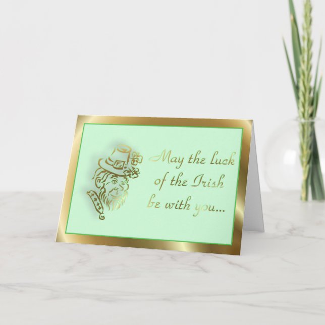CARTE TRÈFLE IRLANDAIS DE JOUR HEUREUX DE ST PATRICKS - (Devant)