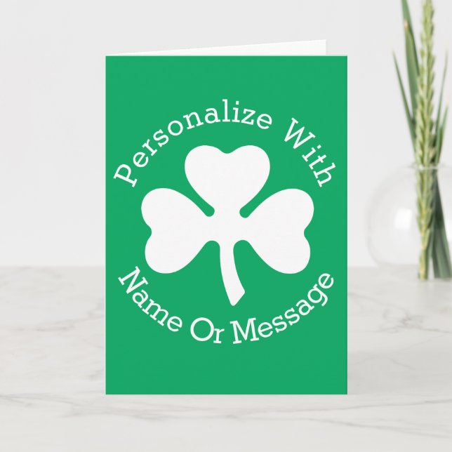 Carte Trèfle PERSONNALISÉ Saint-Patrick (Devant)