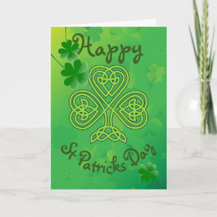 Carte Trèfle St Patrick's Day Nœud Celtique Chance Irlan