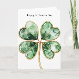 Carte Trèfle Vert Or Saint-Patrick