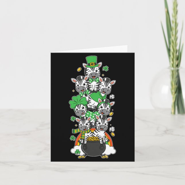 Carte Trèfle zèbre drôle jour de la Saint-Patrick femmes (Devant)