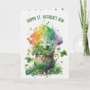 Carte Trèfles irlandais et arc-en-ciel