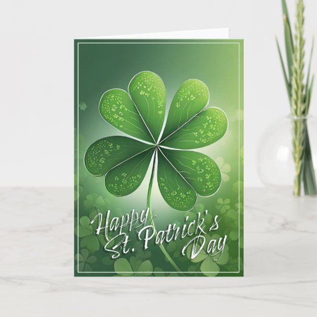 Carte Trèfles verts Joyeuse St Patrick (8) c (Devant)