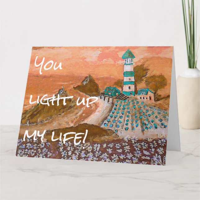 Carte Trending Lighthouse Peinture Acrylique Salutation (Devant)