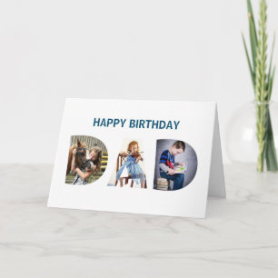 Carte Trendy DAD Transparent Lettres 3 Photos Anniversai