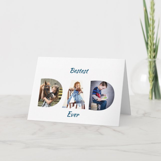 Carte Trendy DAD Transparent Meilleur Papa Jamais 3 Phot (Devant)